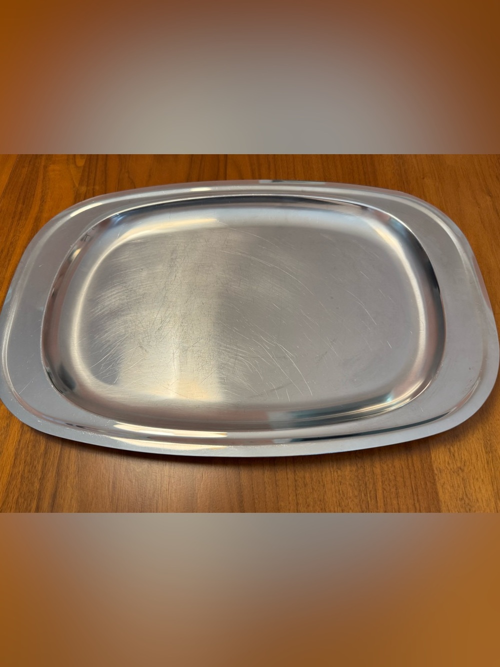 Lundtofte Denmark Large MCM Stainless Steel Sleek Serving Dish/Platter